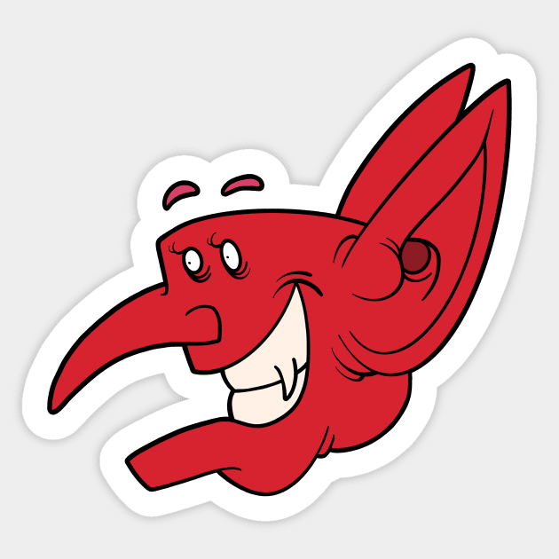 Red goblin Sticker by Monster Doodle